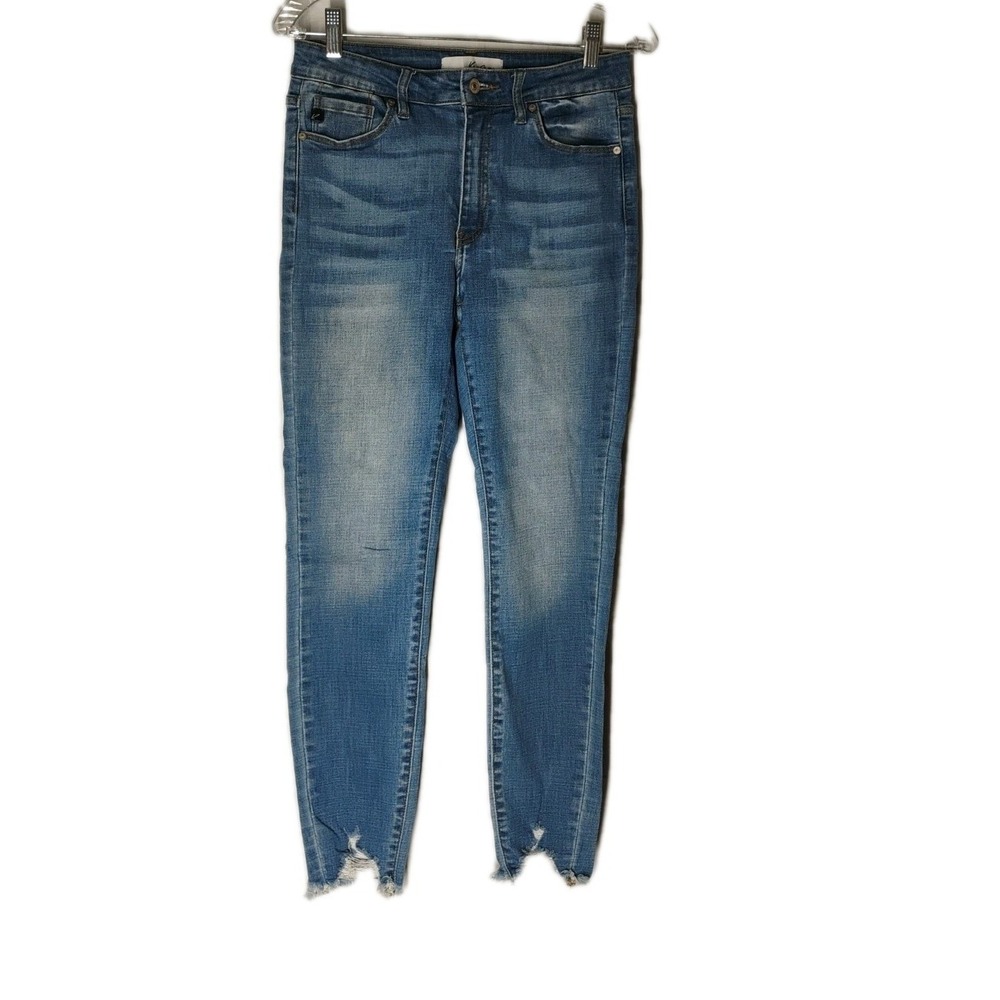 KanCan Women's 9/28 (27x27) Mid Rise Tapered Leg Jeans Stretchy‎